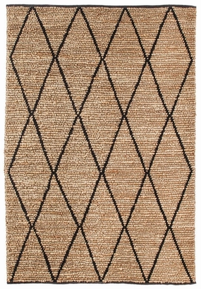 Livia Diamond Pattern Natural Jute and Cotton Rug *NO RETURNS UNLESS FAULTYmodern color block patchwork rug