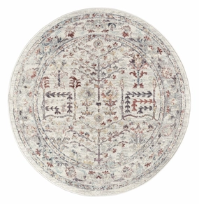 Livvie Blue and Orange Multi-Colour Distressed Round Rugmodern color block patchwork rug