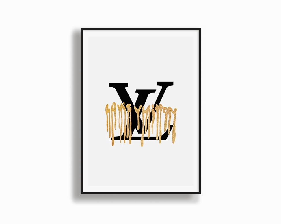Louis Vuitton Drip Gold LVmodern abstract painting decor