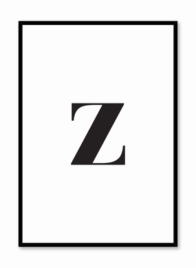 Lowercase Letter Z, Posterpop culture themed posters