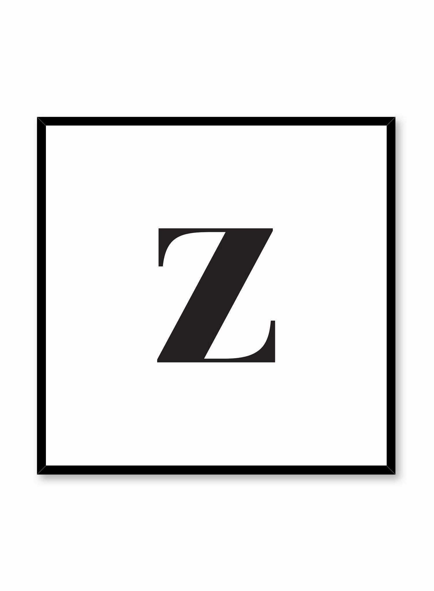 Lowercase Letter Z, Poster