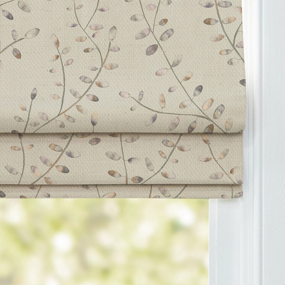 Lucia Printed Cotton Made to Measure Roman Blinds Coral/Cloud