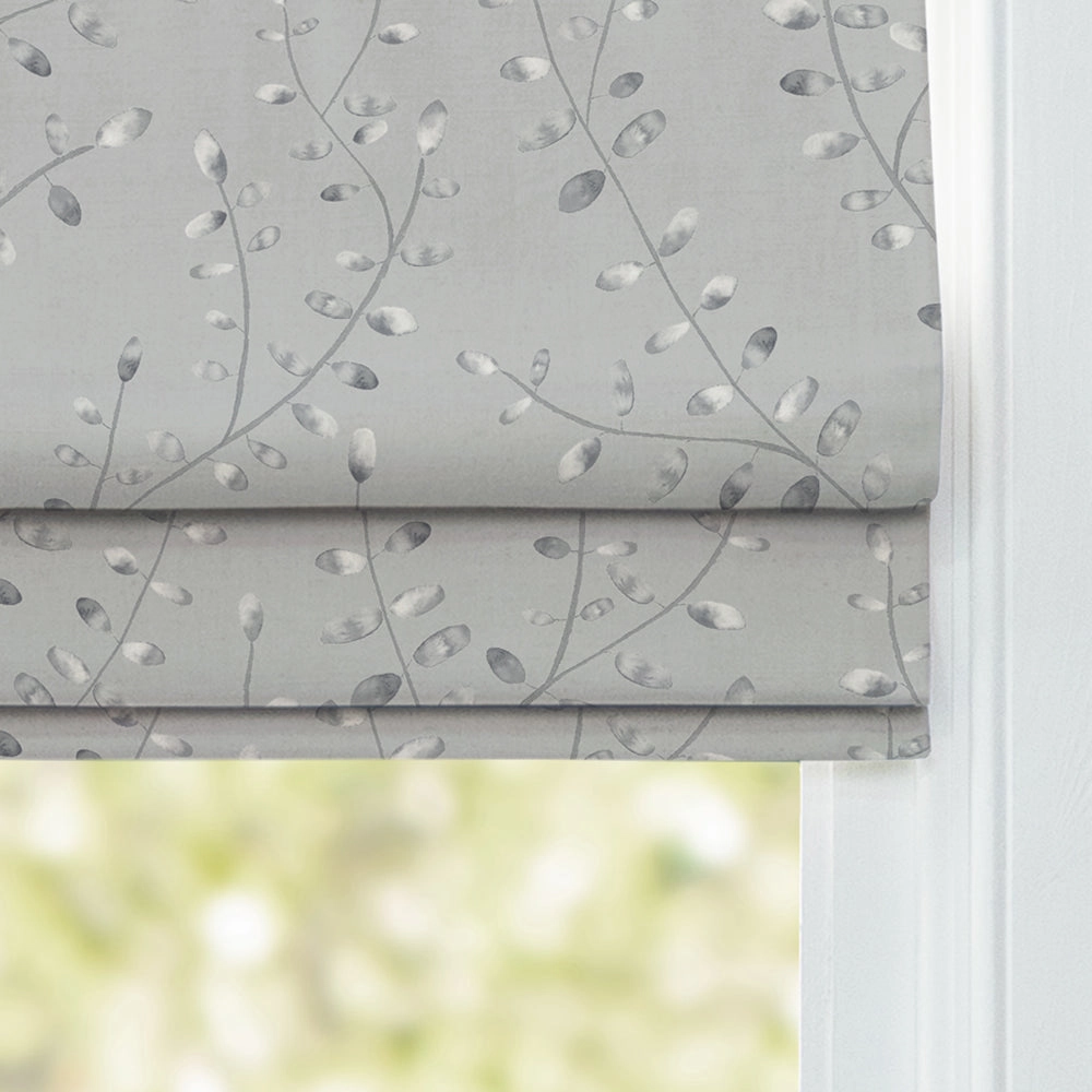Lucia Printed Cotton Made to Measure Roman Blinds Stone/Cream