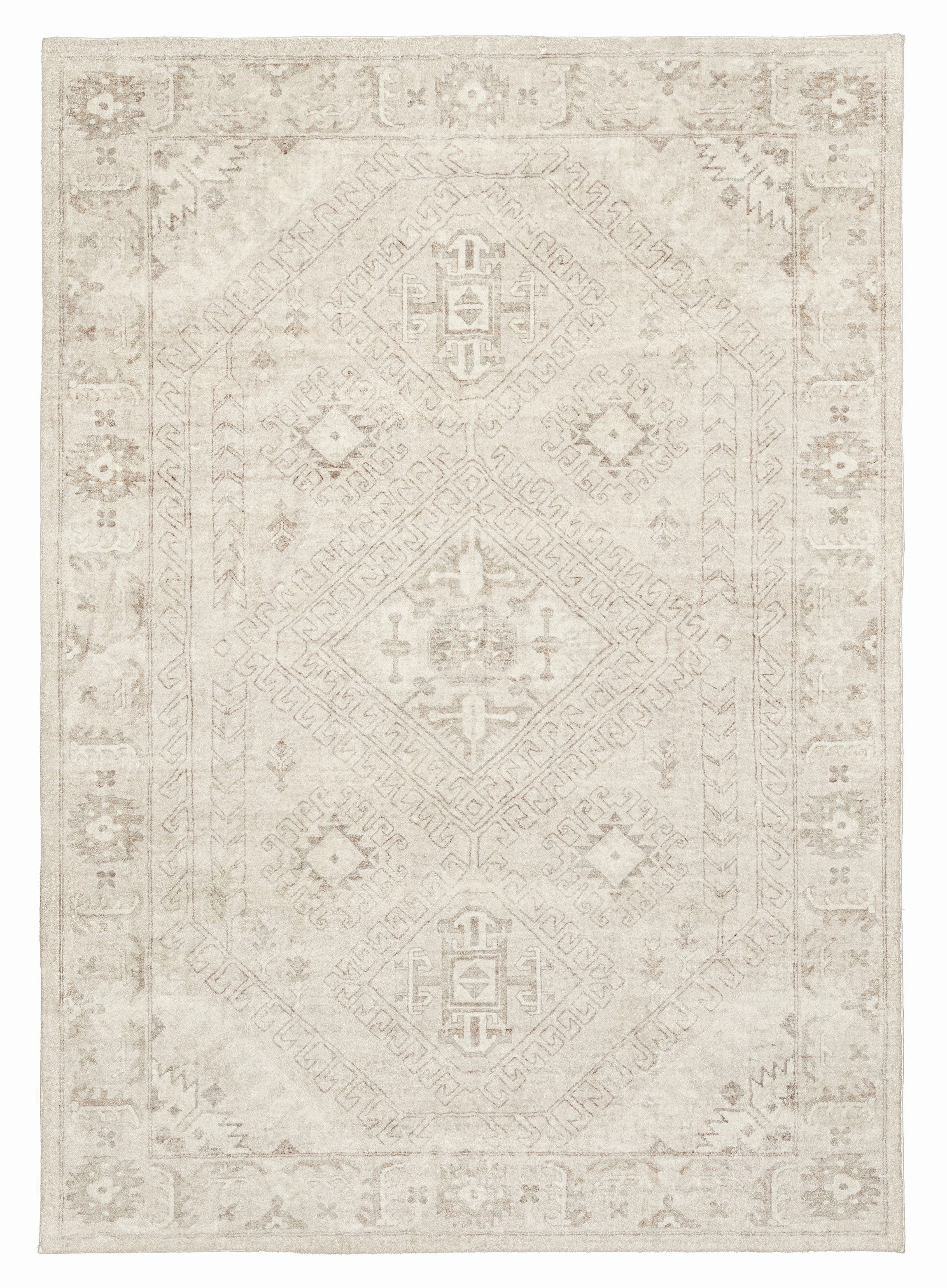Lucille Cream and Beige Distressed Washable Rugmodern color block patchwork rug