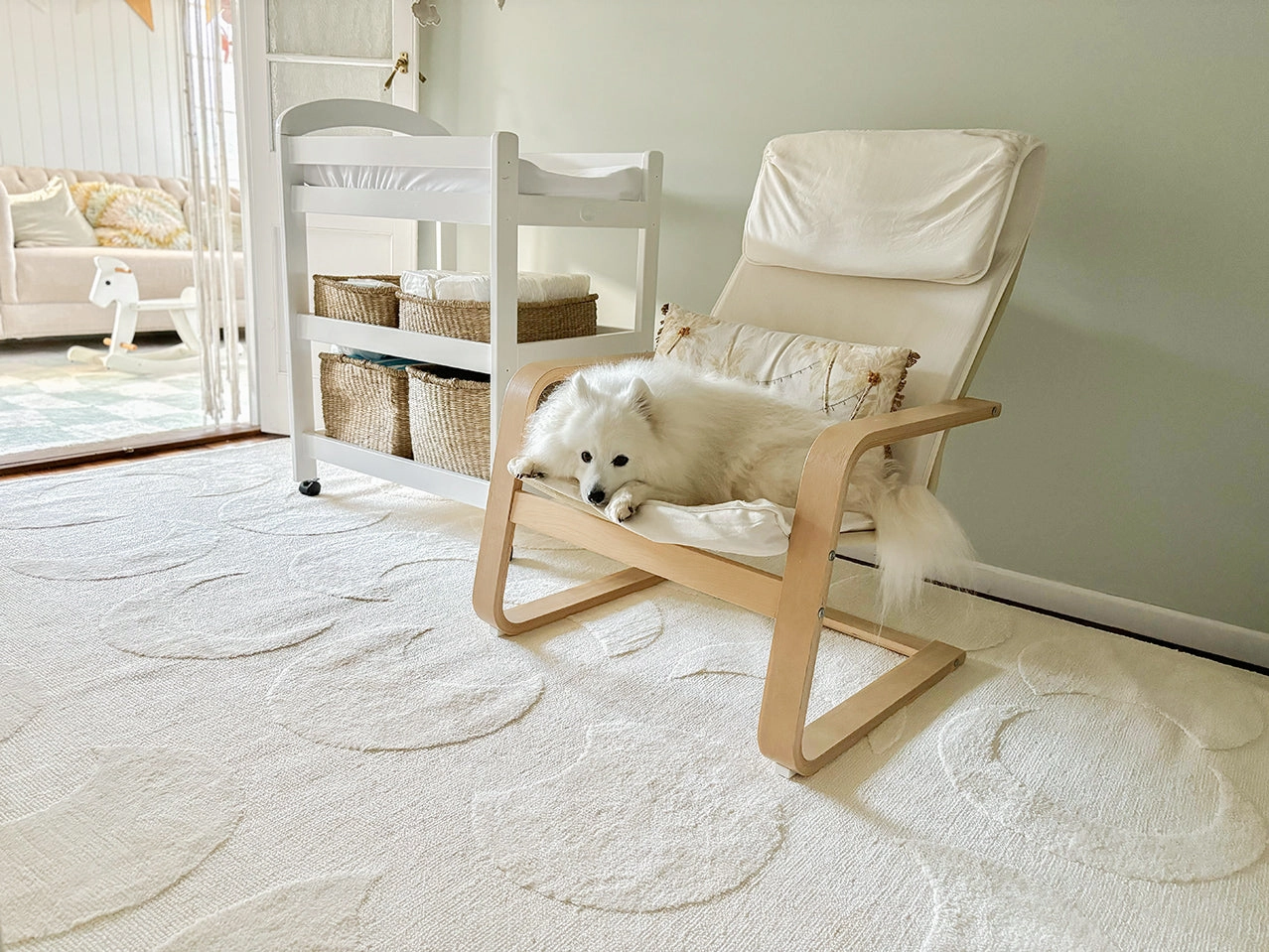 Lucy Beige Cream Half-Moon Pattern Rug *NO RETURNS UNLESS FAULTY