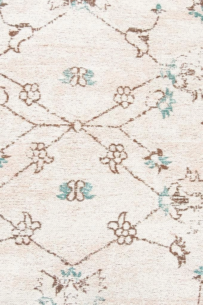 Luna Blue and Pink Floral Round Rug *NO RETURNS UNLESS FAULTY