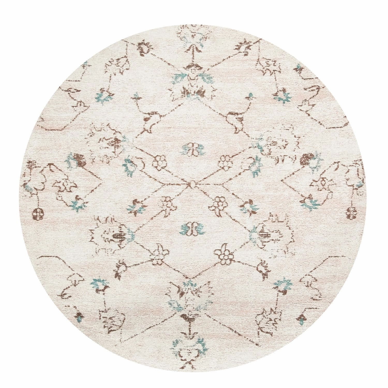 Luna Blue and Pink Floral Round Rug *NO RETURNS UNLESS FAULTYmodern color block patchwork rug