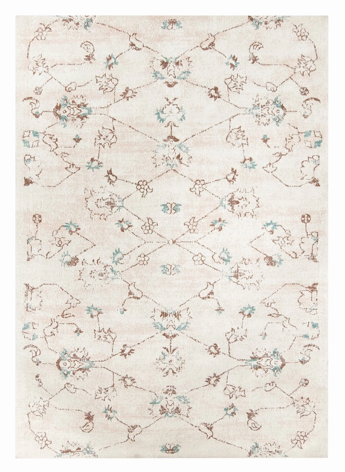 Luna Blue and Pink Floral Rug *NO RETURNS UNLESS FAULTYmodern color block patchwork rug