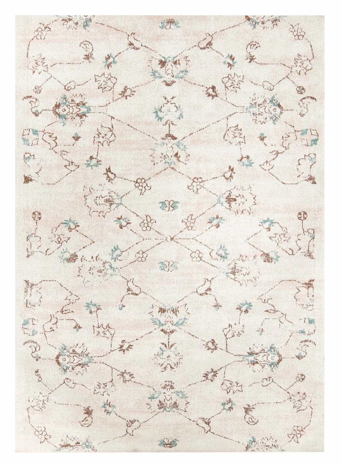 Luna Blue and Pink Floral Rug *NO RETURNS UNLESS FAULTYmodern color block patchwork rug