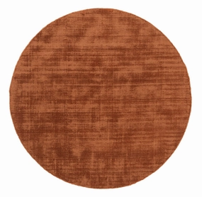 Lupe Terracotta Handwoven PET Round Rugmodern color block patchwork rug