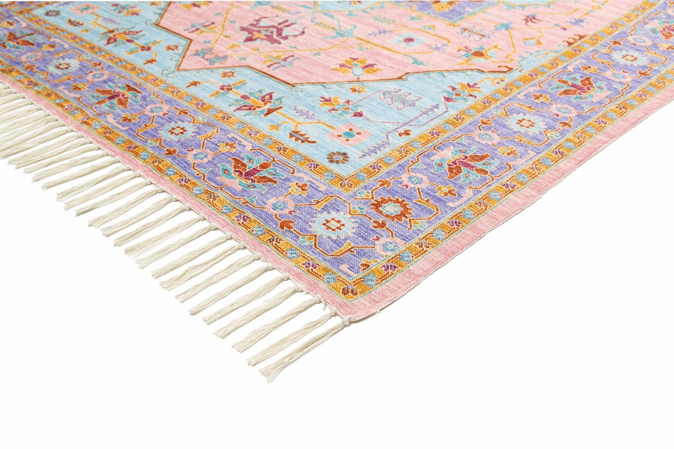 Lupita Blue and Purple Floral Picnic Rug