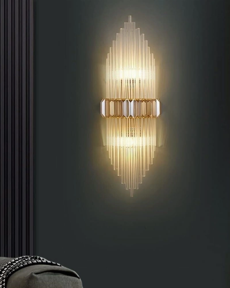 Luxury Empire Glass Rod Wall Sconce - Gold