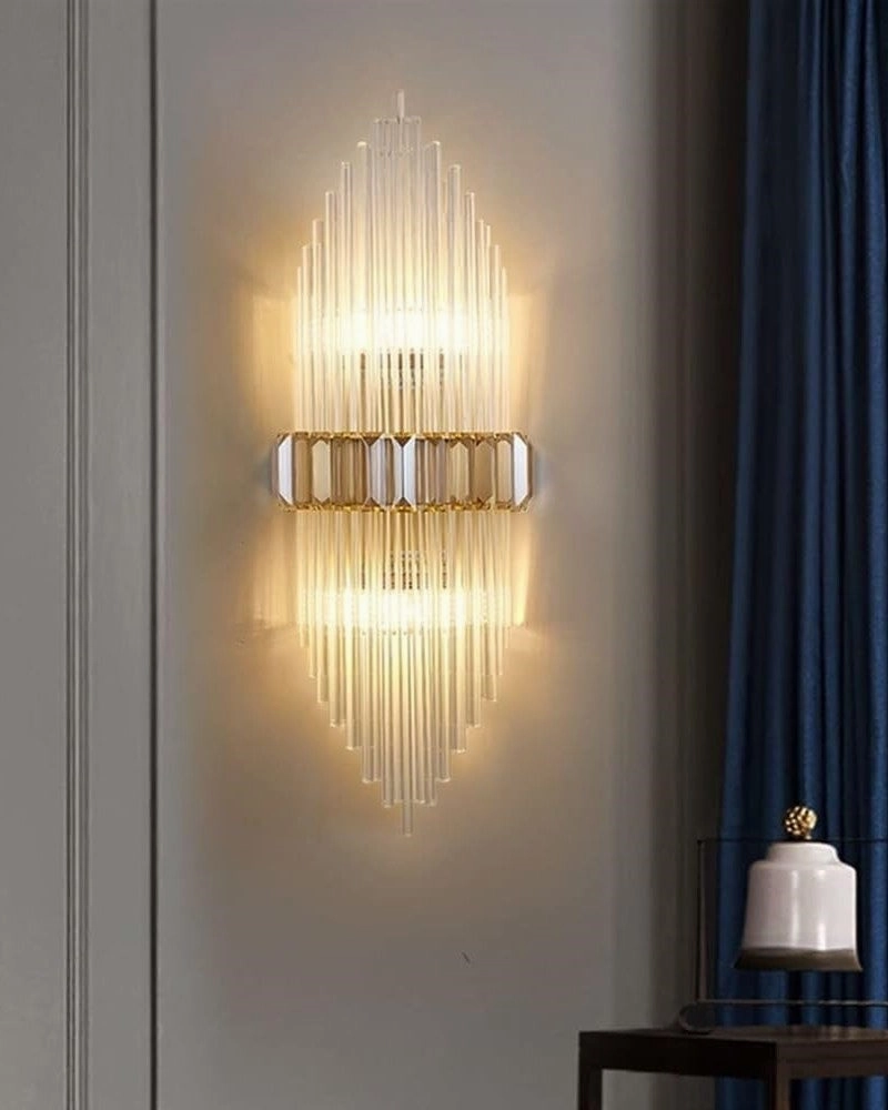 Luxury Empire Glass Rod Wall Sconce - Gold