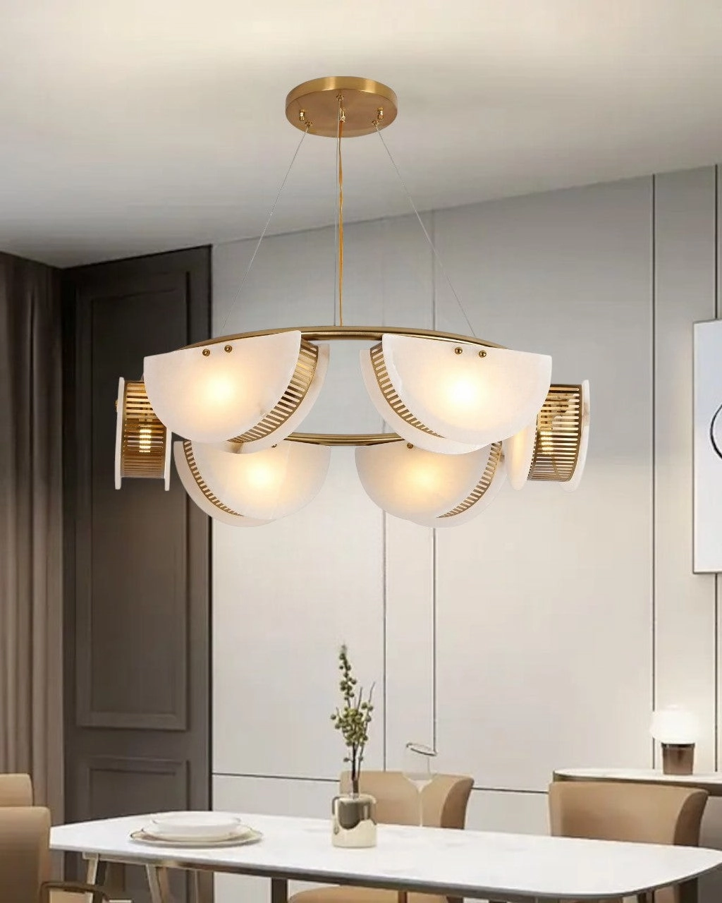 Luxury Marble Interior Chandelier - 6 Light