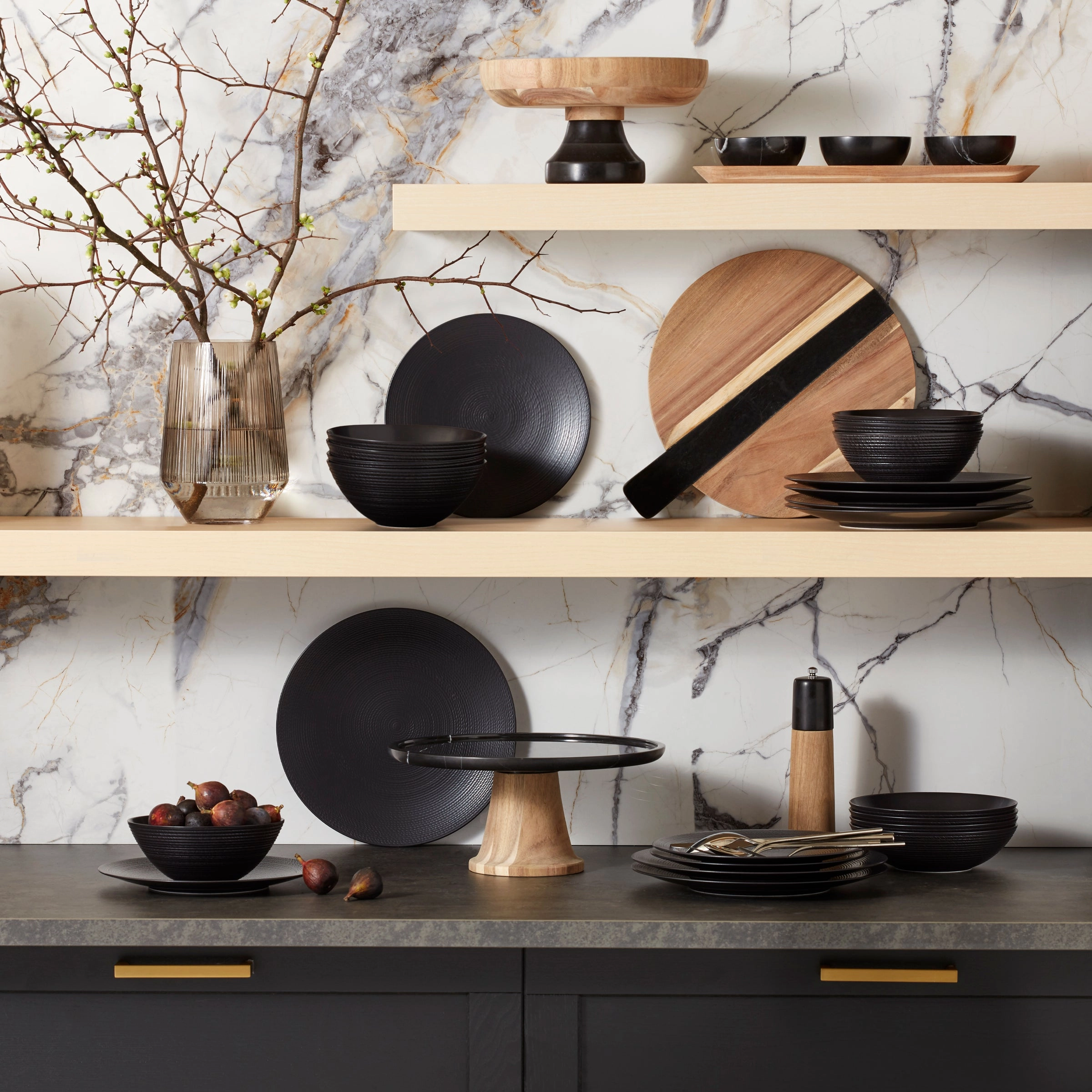 LX Collective Black Accent Plates - Set of 4
