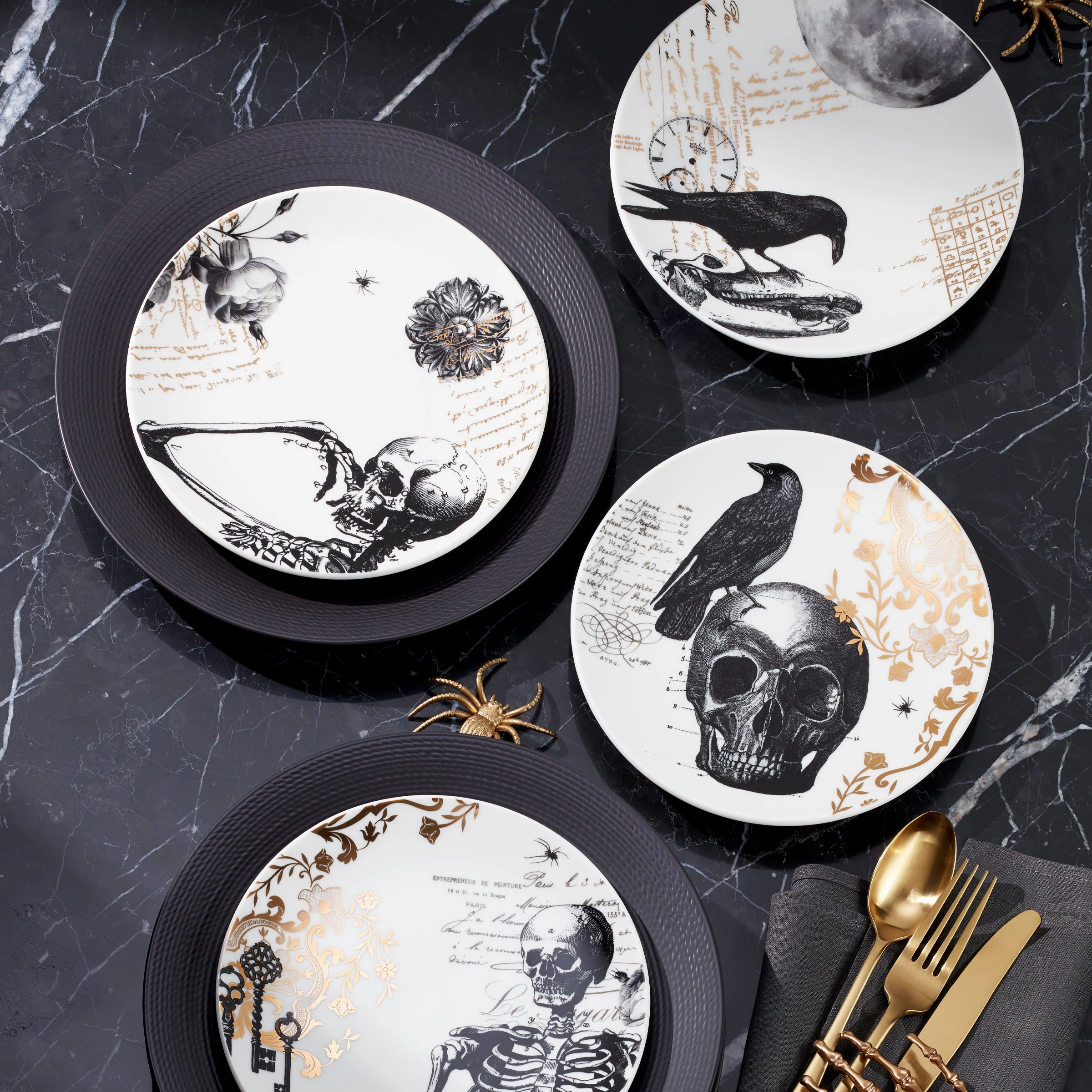 LX Collective Black Dinner Plates - Set of 4