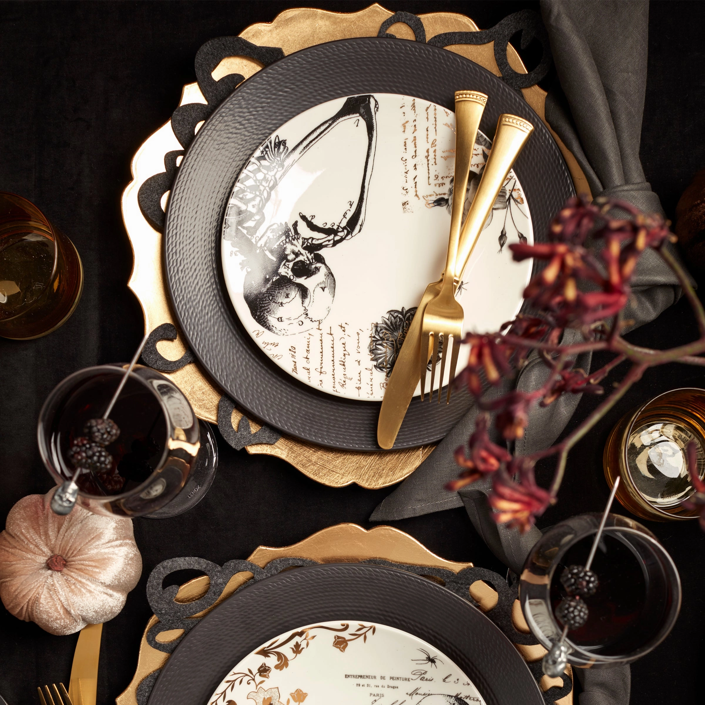 LX Collective Black Dinner Plates - Set of 4