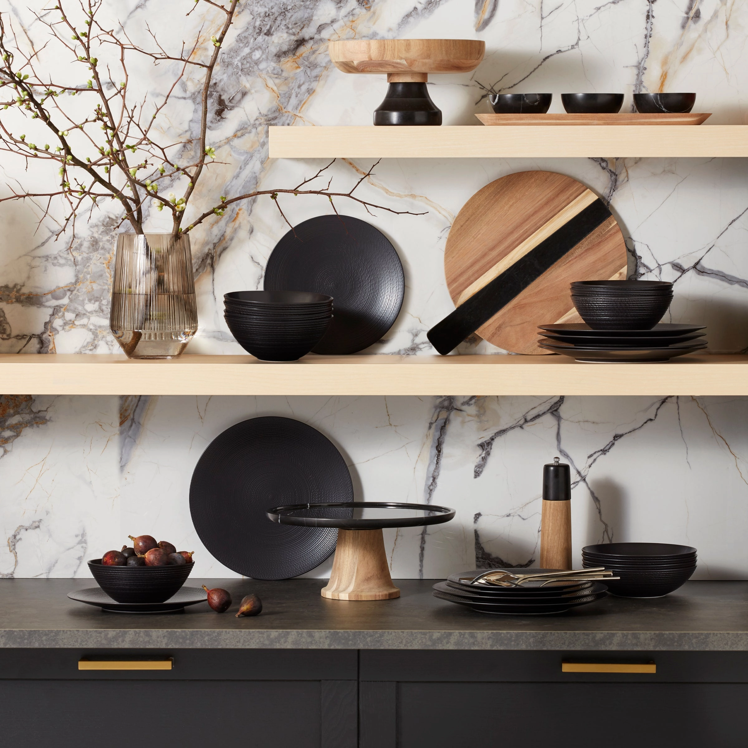 LX Collective Tray With 3 Dip Bowls