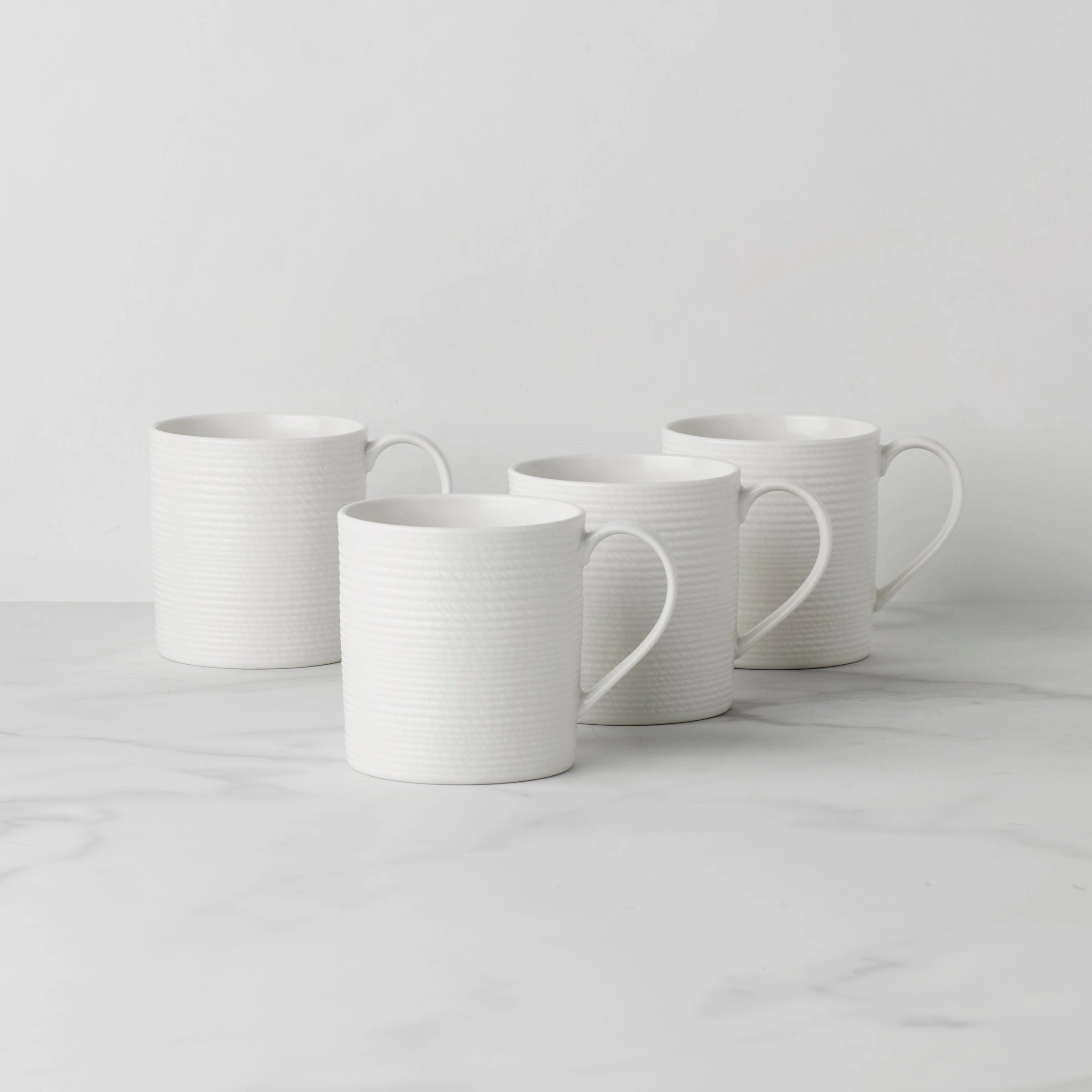 LX Collective White Mugs - Set of 4glass cups ,personalized mugs 