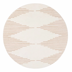 Lyra Ivory and Brown Diamond Stripe Washable Round Rugmodern color block patchwork rug