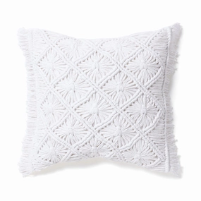 Macrame Cushion Cover 450 X 450 Whitebedding sets ,throw blankets 