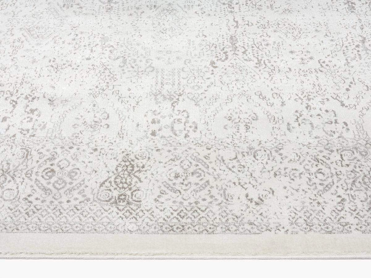 Madison Ivory And Grey Traditional Distressed Runner Rug