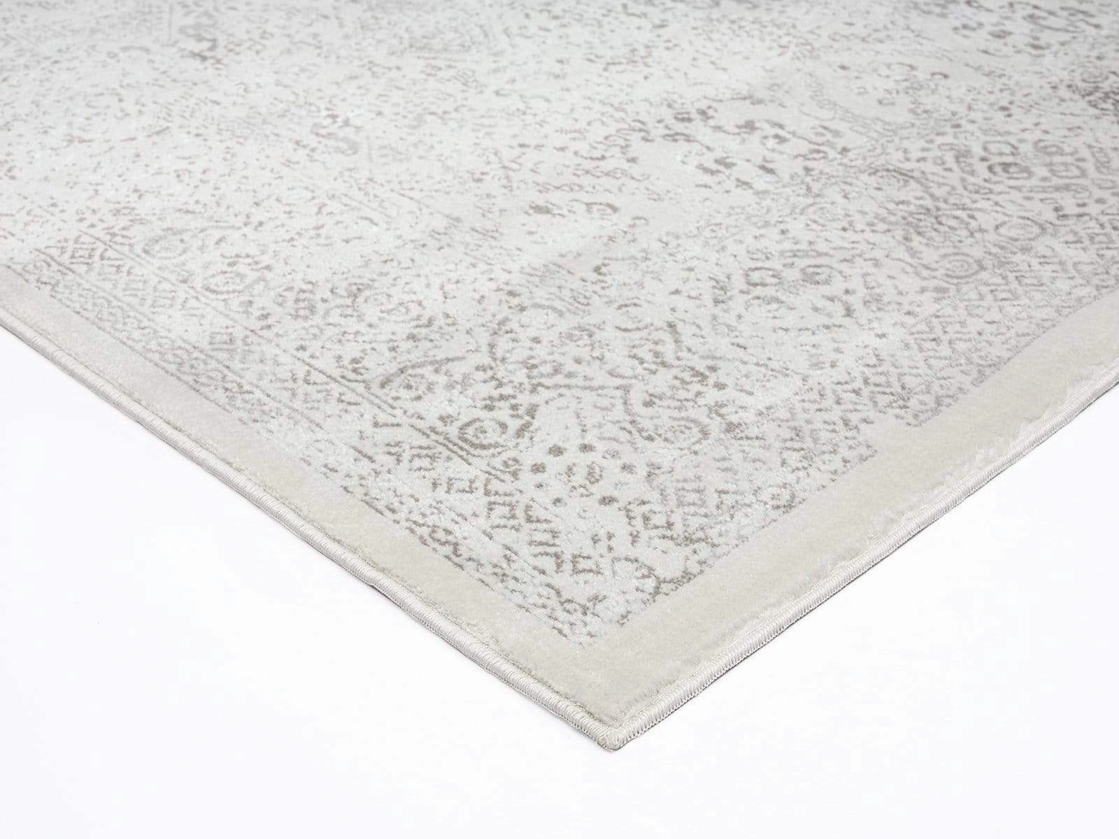 Madison Ivory And Grey Traditional Distressed Runner Rug