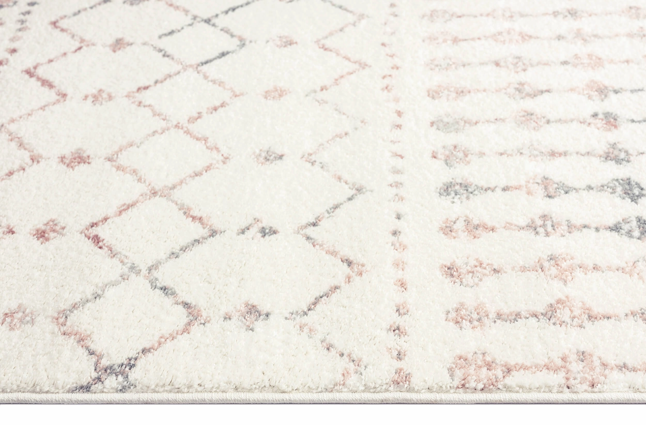 Maggie Pink and Grey Tribal Diamond Rug