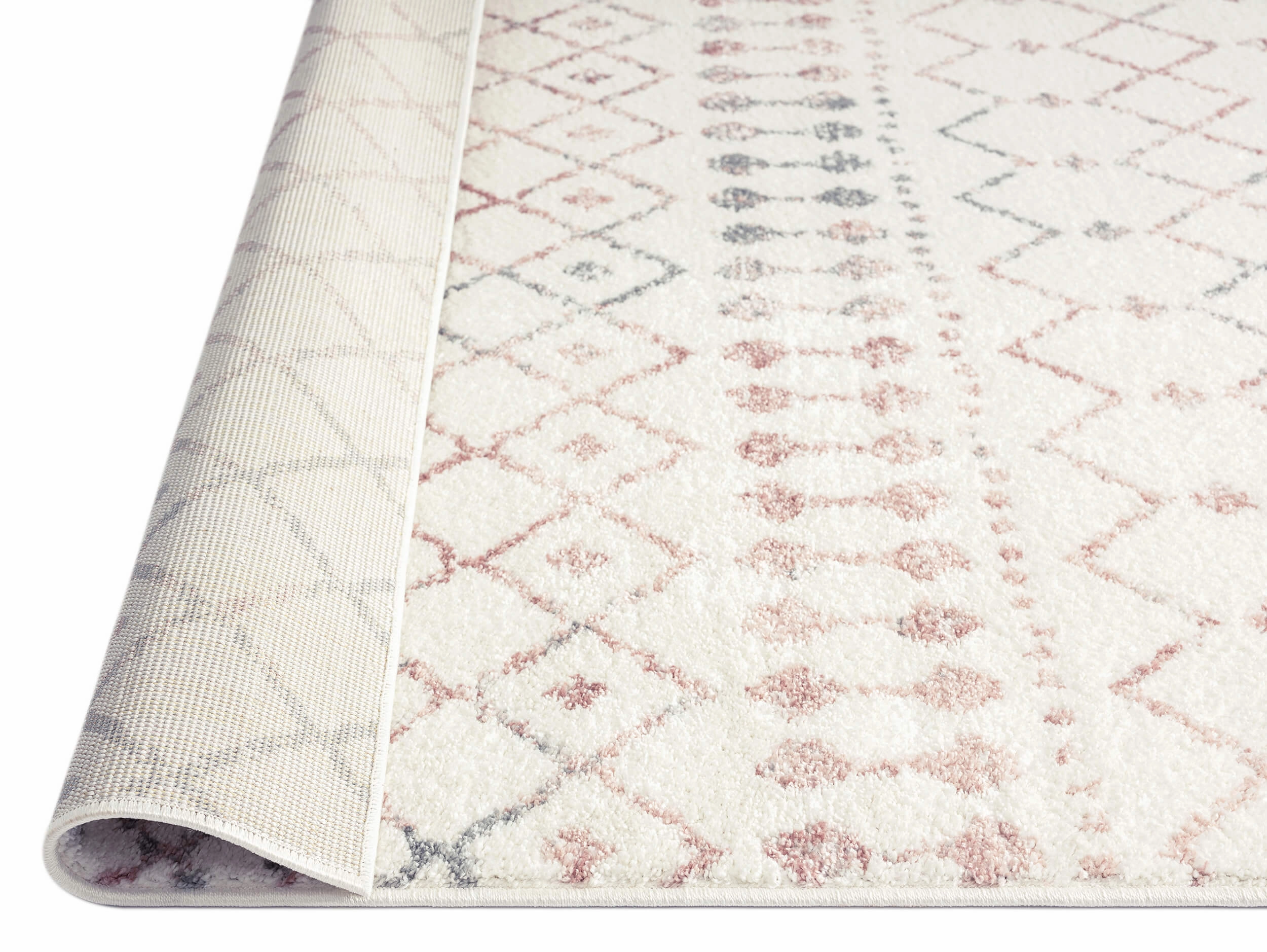 Maggie Pink and Grey Tribal Diamond Rug