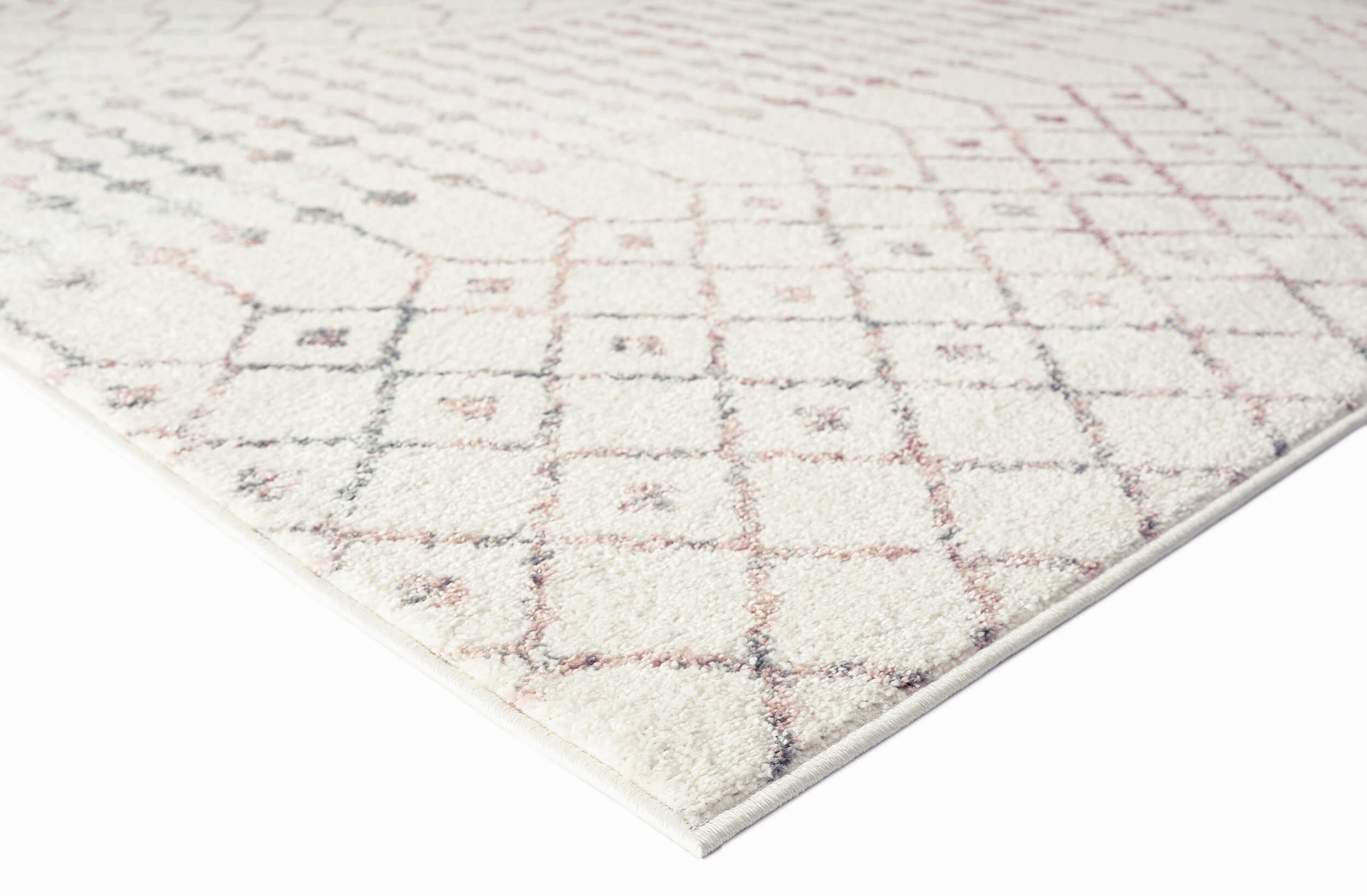 Maggie Pink and Grey Tribal Diamond Rug
