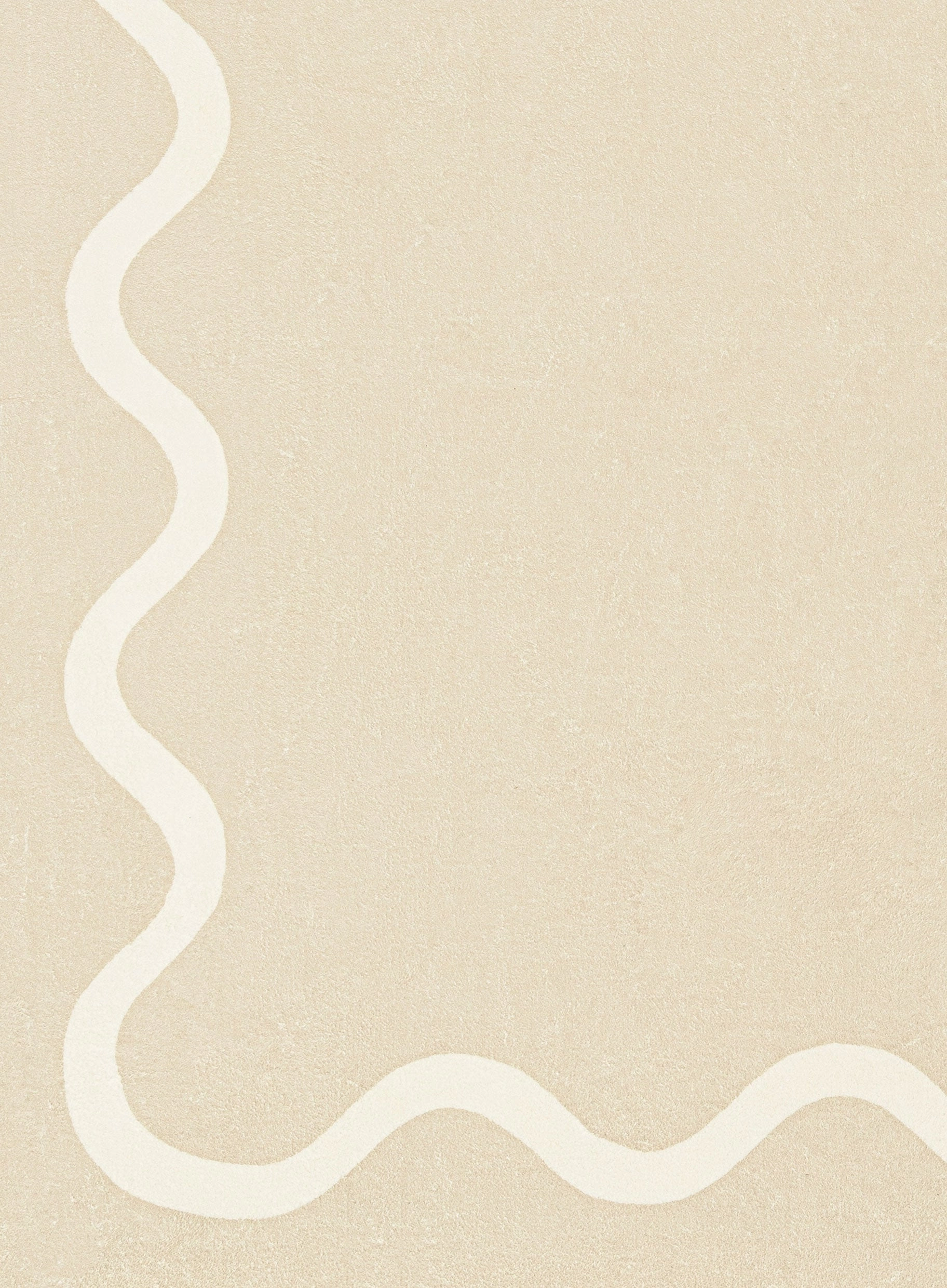 Mahali Beige Ivory Wiggle Bordered Washable Rug