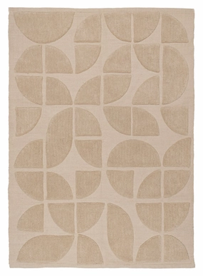 Mai Beige Geometric Washable Wool Rugmodern color block patchwork rug