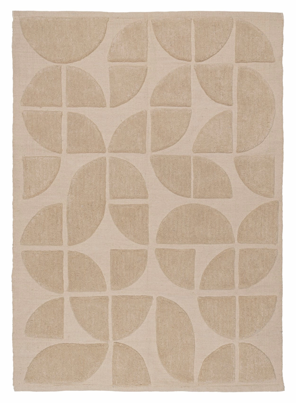 Mai Beige Geometric Washable Wool Rugmodern color block patchwork rug