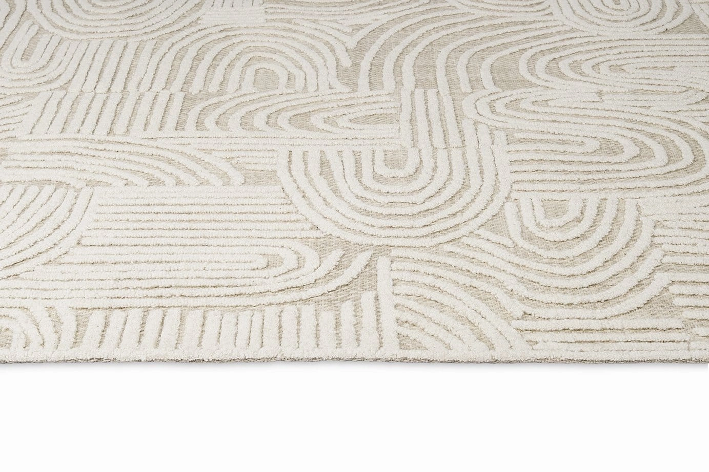 Maisie Cream and Ivory Textured Tribal Rug