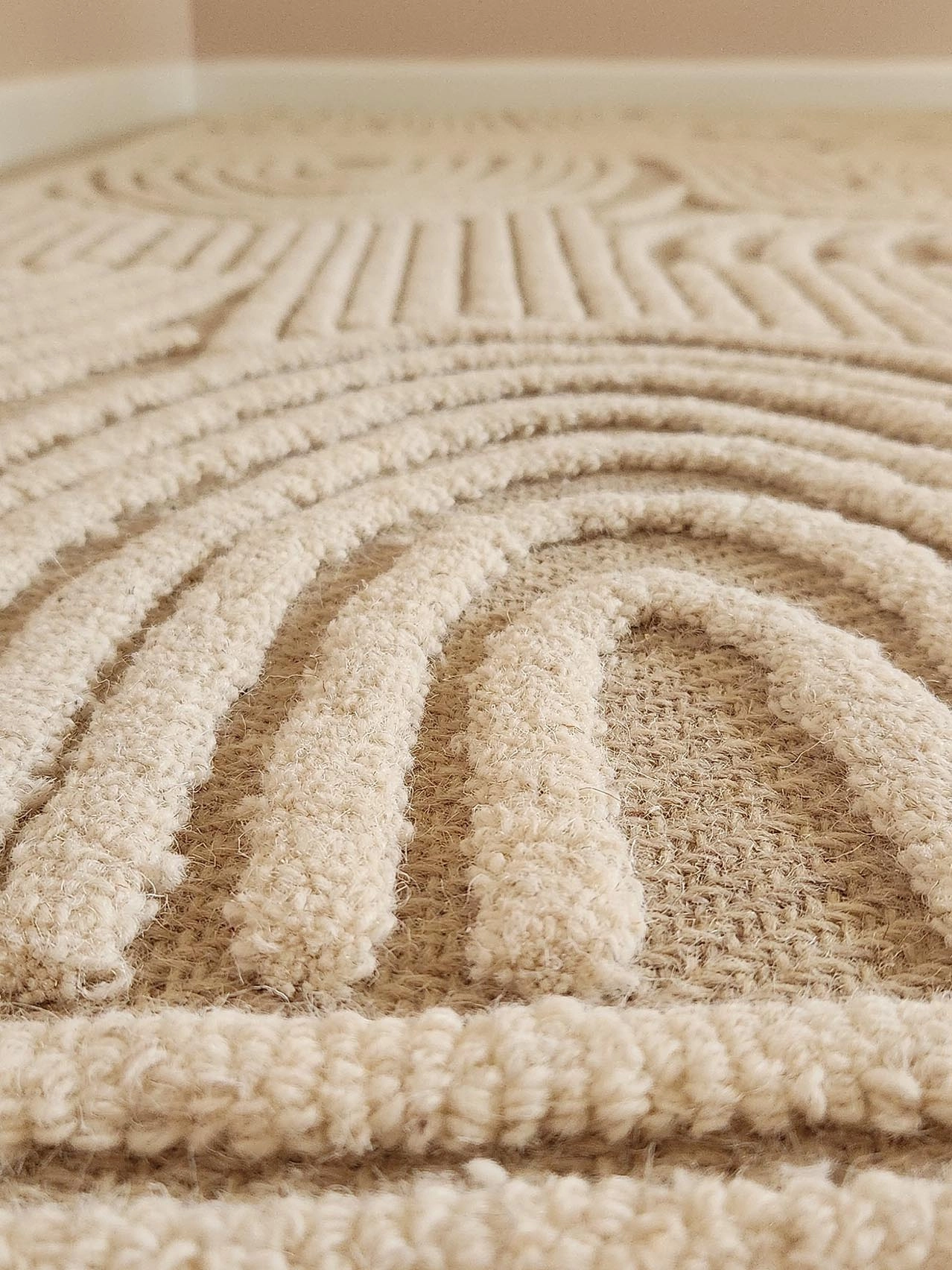 Maisie Cream and Ivory Textured Tribal Rug