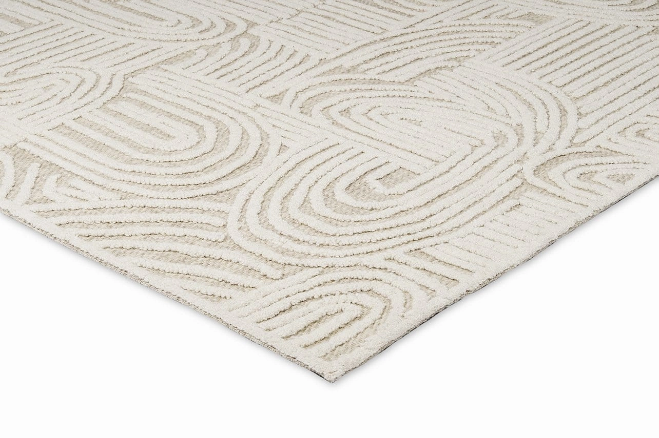 Maisie Cream and Ivory Textured Tribal Rug