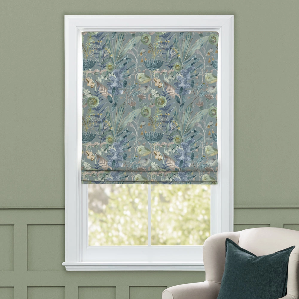 Maizey Printed Cotton Made to Measure Roman Blinds Cornflower