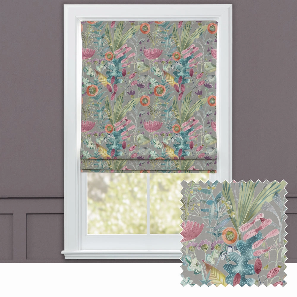 Maizey Printed Cotton Made to Measure Roman Blinds Persimmonbedding sets ,throw blankets 