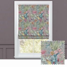 Maizey Printed Cotton Made to Measure Roman Blinds Persimmonbedding sets ,throw blankets 