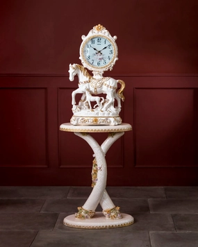 Majestic Horse Themed Clock With Decorative Standhome decor ,wall decor 