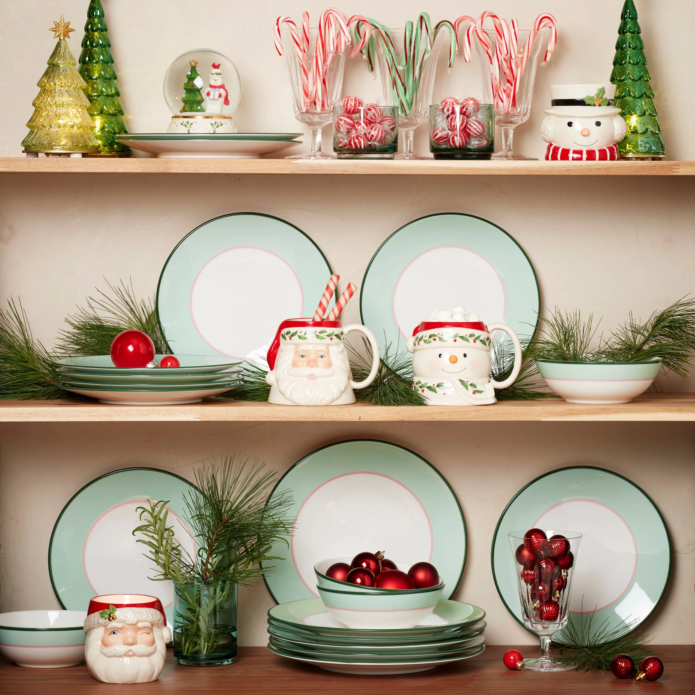 Make It Pop Dinner Plates - Set of 4 - Green/Pink