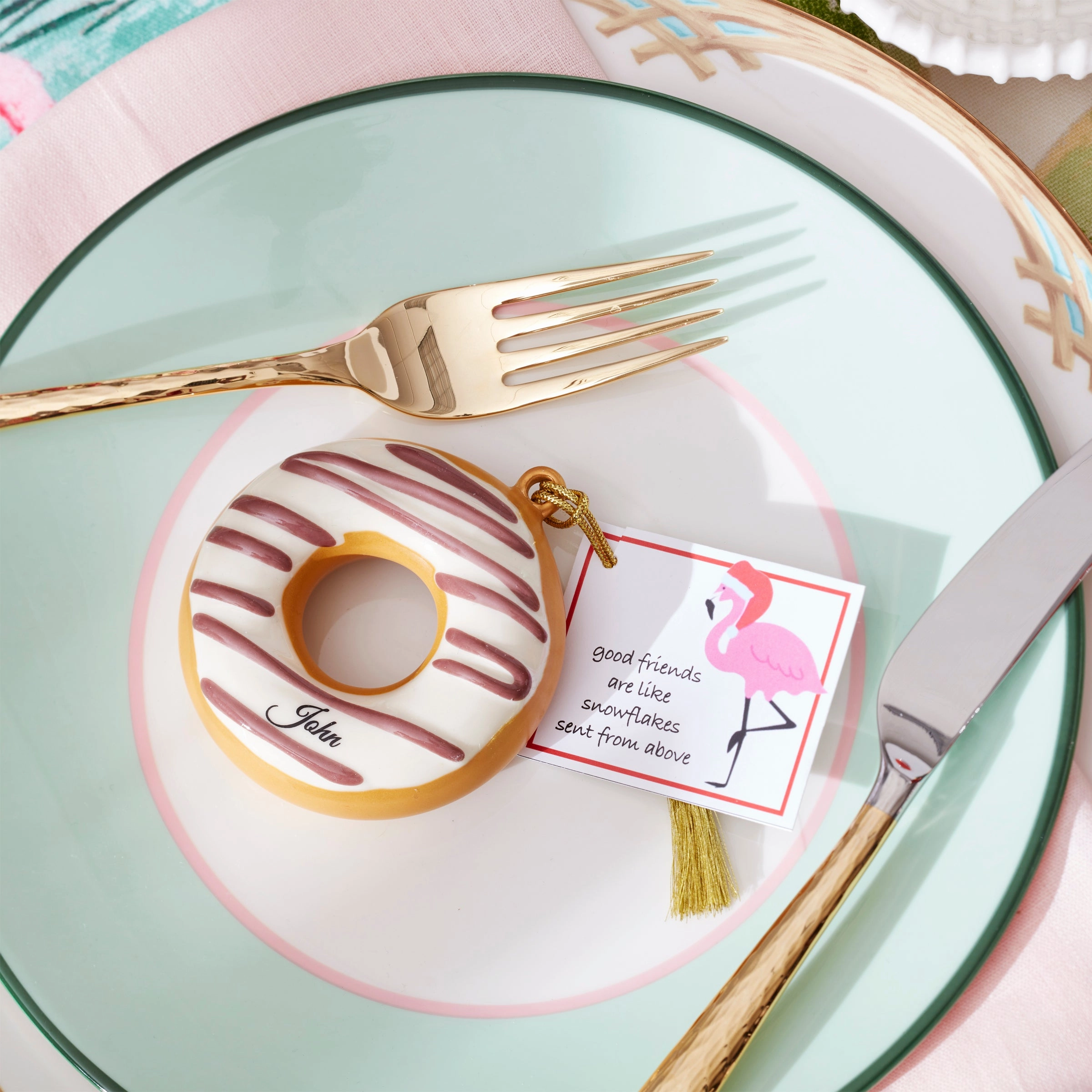 Make It Pop Dinner Plates - Set of 4 - Green/Pink