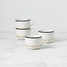 Make It Pop Mugs - Set of 4 - Black/Goldmodern kitchen decor ,kitchen dinner set ,dinnerware 
