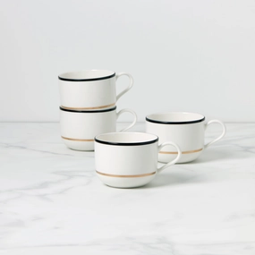 Make It Pop Mugs - Set of 4 - Black/Goldglass cups ,personalized mugs 