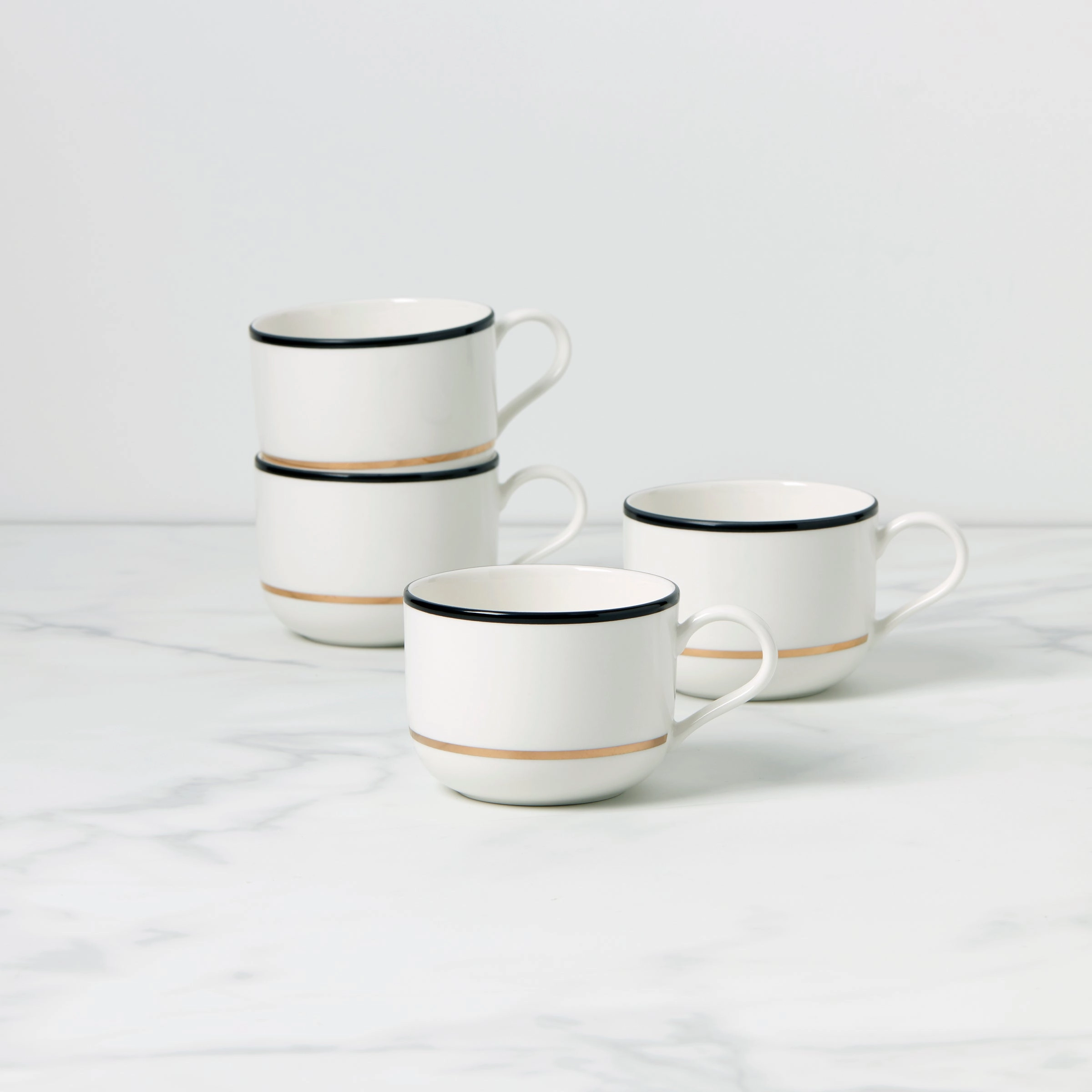 Make It Pop Mugs - Set of 4 - Black/Goldglass cups ,personalized mugs 