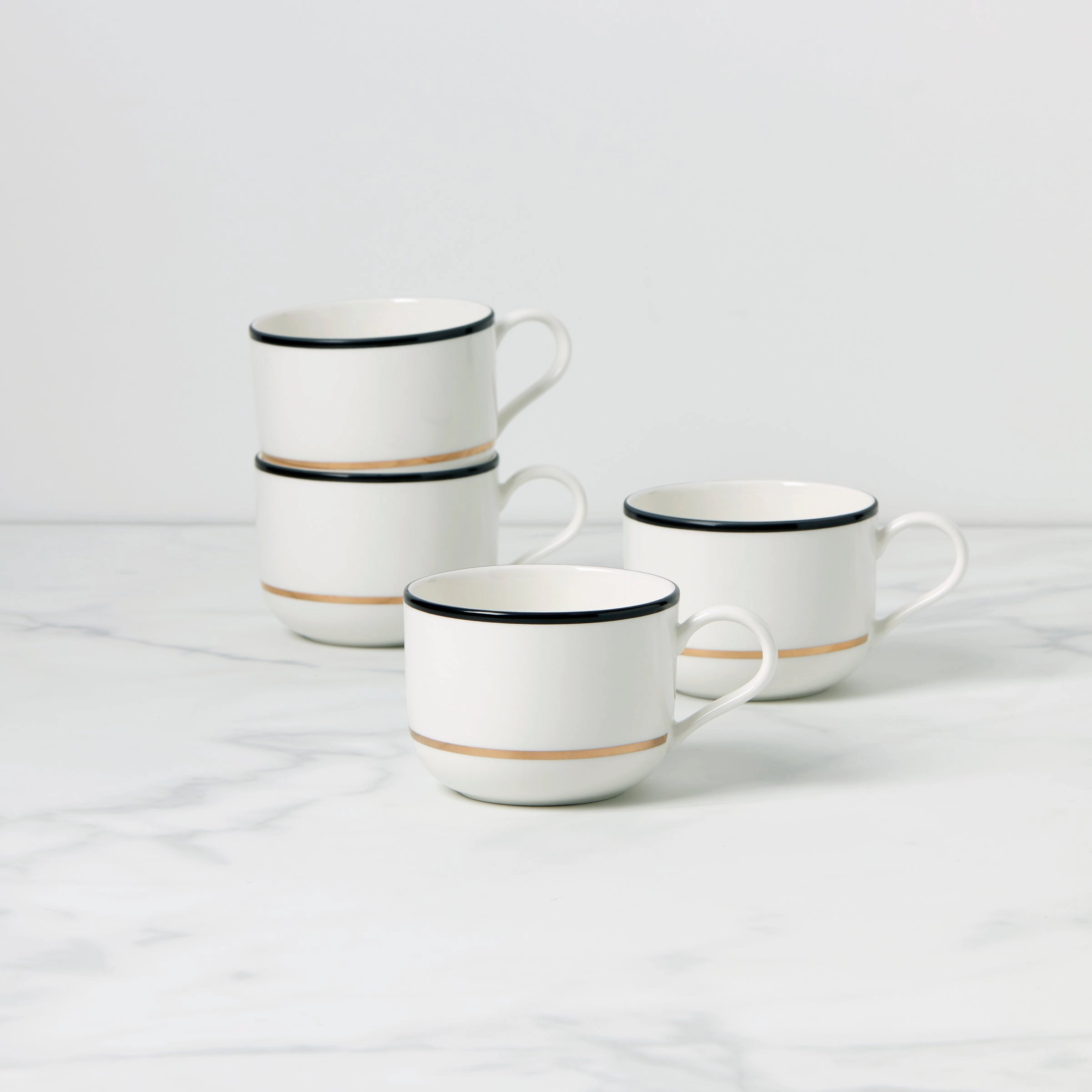 Make It Pop Mugs - Set of 4 - Black/Goldmodern kitchen decor ,kitchen dinner set ,dinnerware 