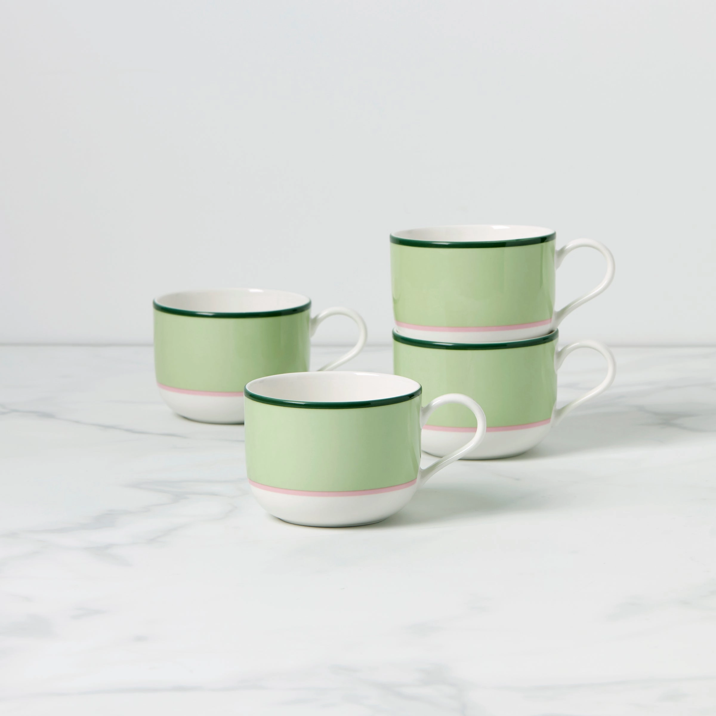 Make It Pop Mugs - Set of 4 - Green/Pinkmodern kitchen decor ,kitchen dinner set ,dinnerware 