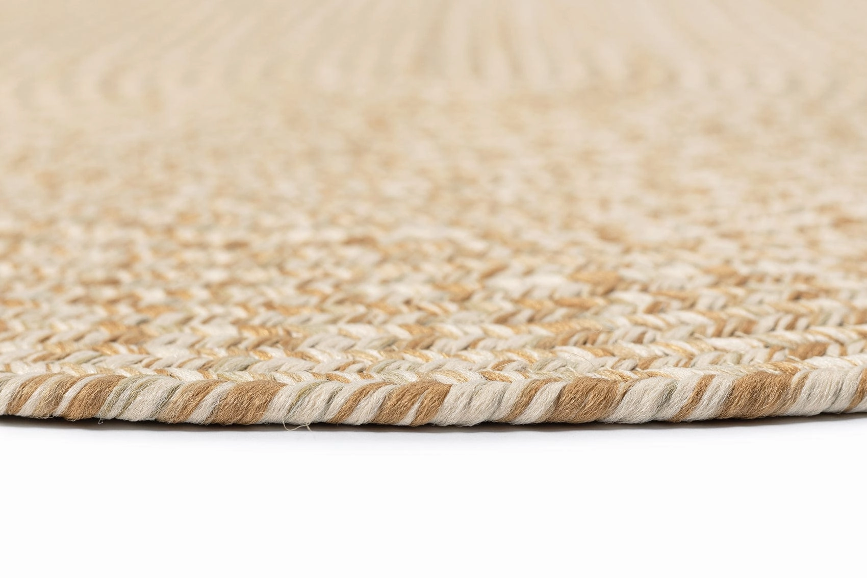 Malia Beige Braided Flatweave Indoor Outdoor Oval Rug