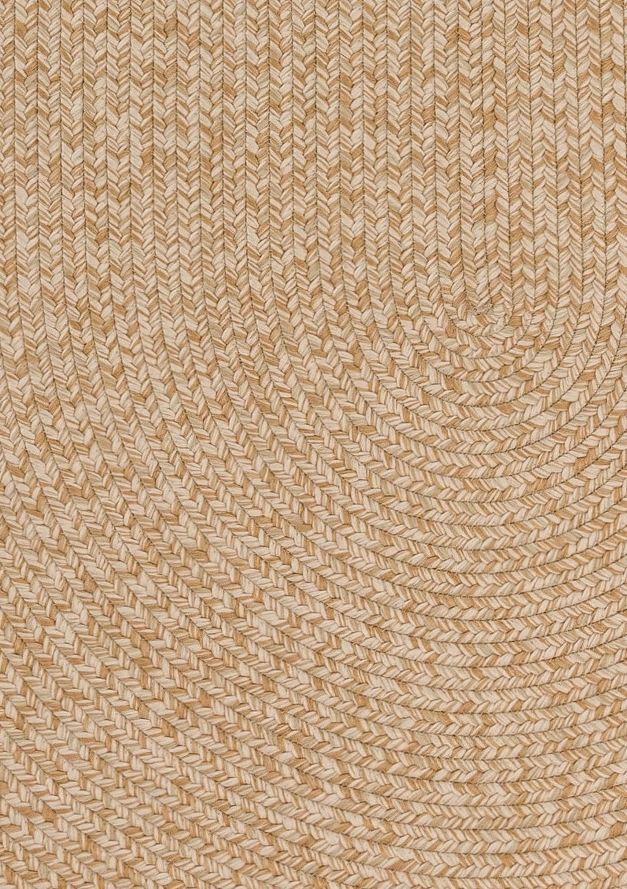 Malia Beige Braided Flatweave Indoor Outdoor Oval Rug