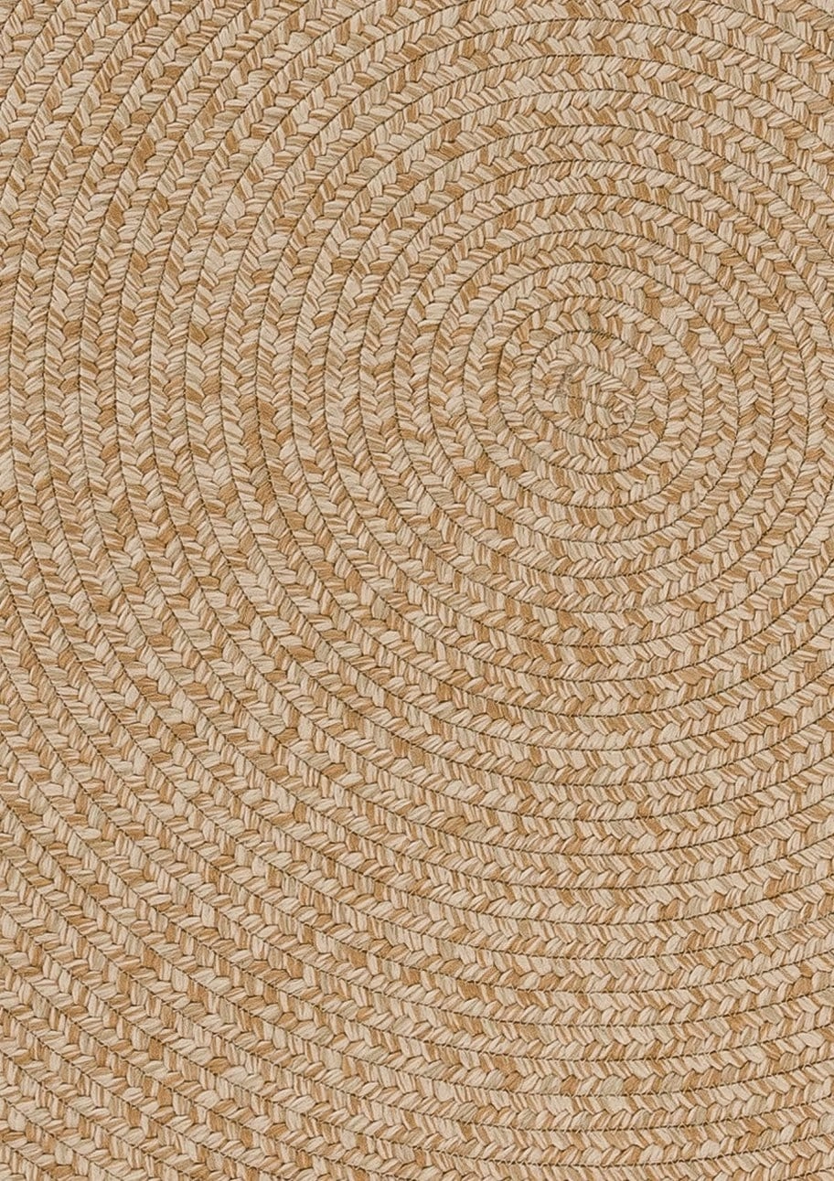 Malia Beige Braided Flatweave Indoor Outdoor Round Rug